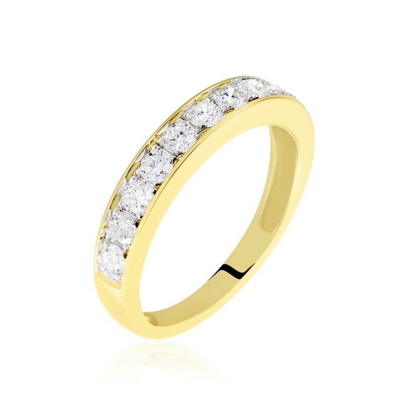 Demi-alliance Or Jaune Valentine Diamants Synthetique - Spannringe Damen | OROVIVO