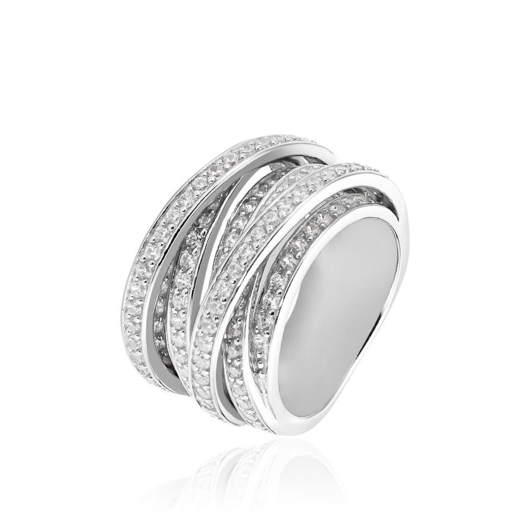 Ring Silber 925 Zirkonia Waagrecht Balken 8,00mm , Ring mit Stein