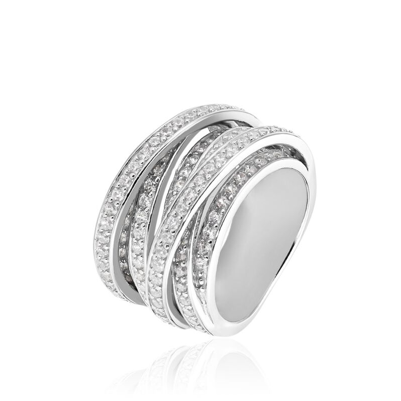  Ring Silber 925 Zirkonia Waagrecht Balken 8,00mm  - Ringe mit Stein Damen | OROVIVO