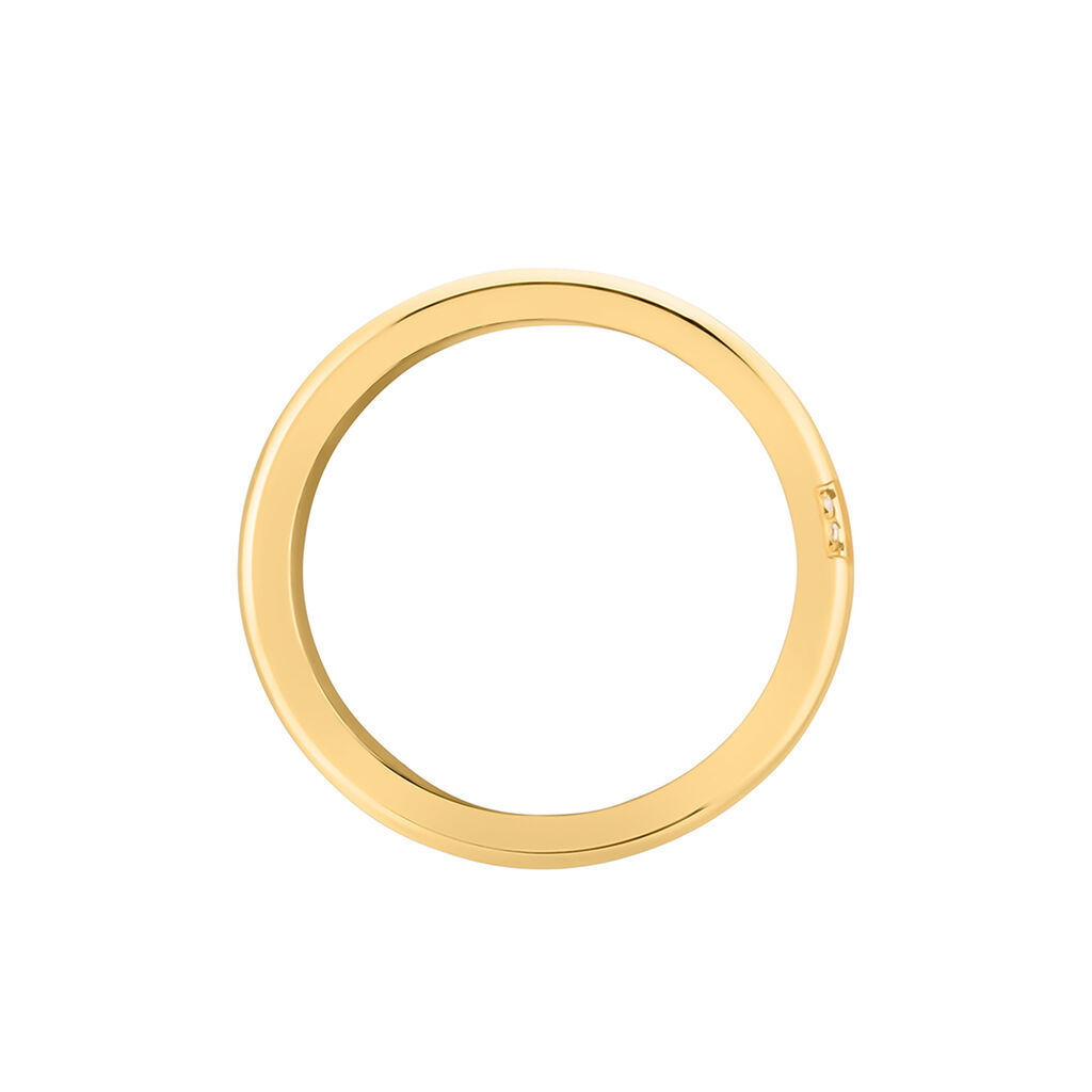 MELANI Damen Ring Edelstahl vergoldet Zirkonia Wei&szlig;