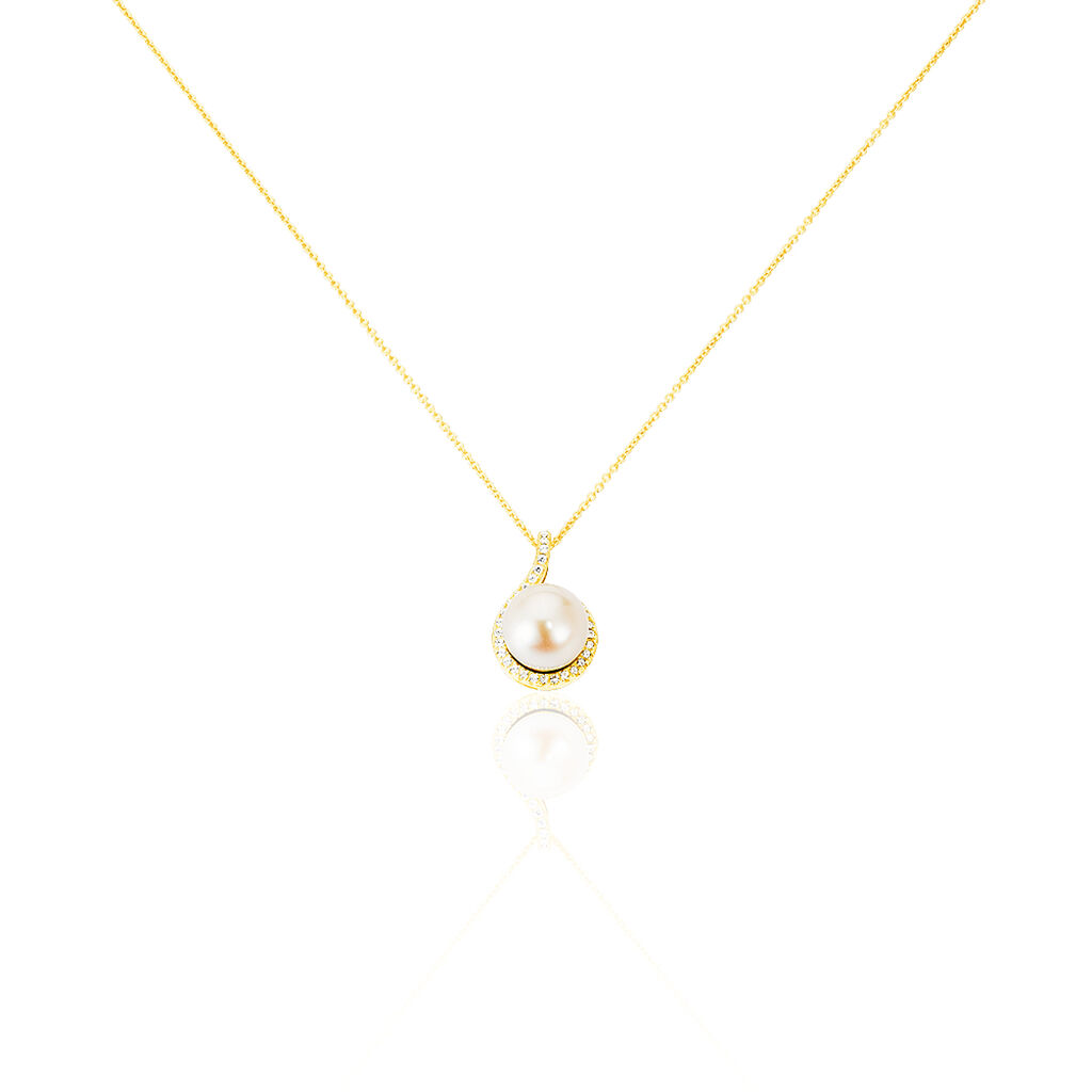Damen Halskette Gold 375 Zuchtperle Zirkonia - Halsketten Damen | OROVIVO