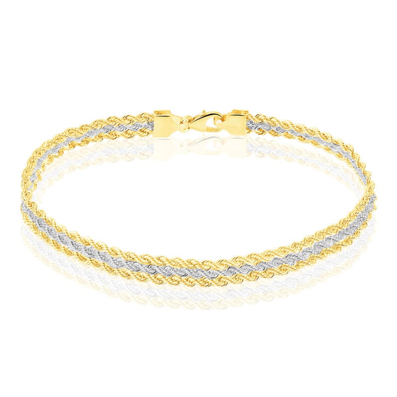 Bracelet Jerry Maille Corde 3 Rangs Or Bicolore - Spannringe Damen | OROVIVO