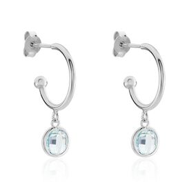 Damen Creolen Silber 925 rhodiniert Zirkonia 14mm - Creolen Damen | OROVIVO