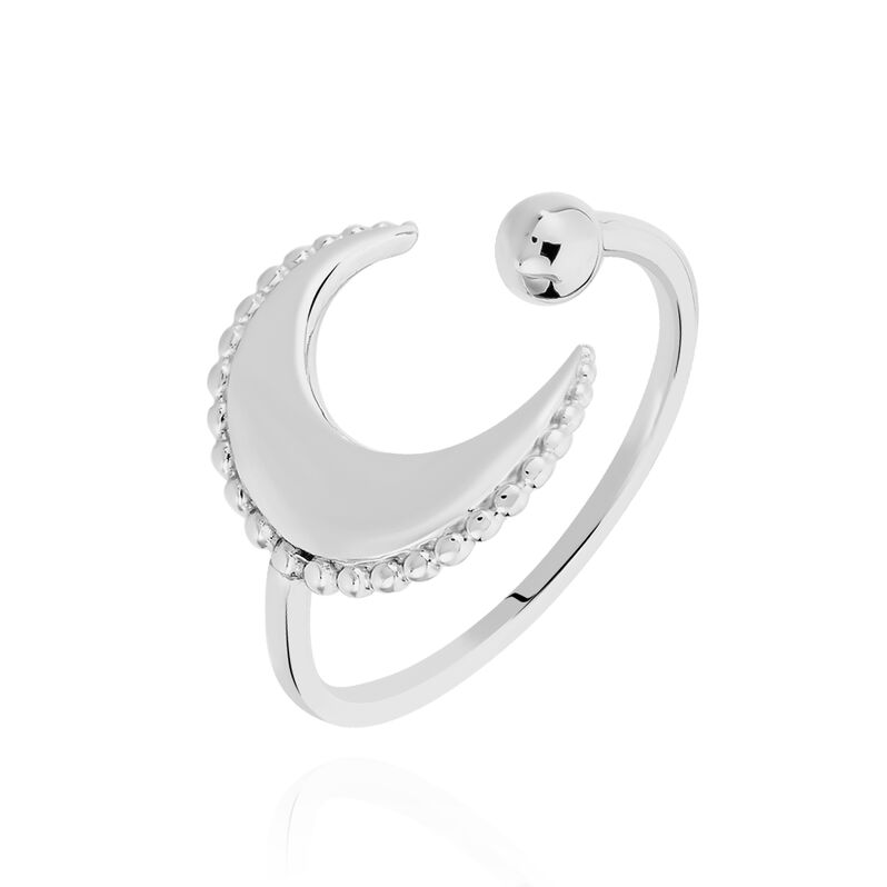 Bague Argent Rhodie Laubna Motif Corne - Spannringe Damen | OROVIVO