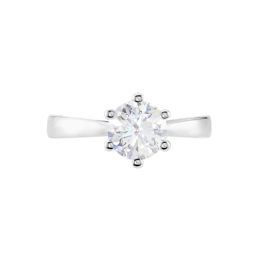 Sonate Damen Ring Weißgold 750 (18 Karat) Synthetischer Diamant Weiß 1,02 ct - Solitärringe Damen | OROVIVO
