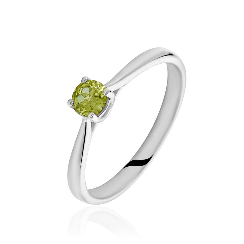 Bague Solitaire Fiona Or Blanc Péridot - Spannringe Damen | OROVIVO