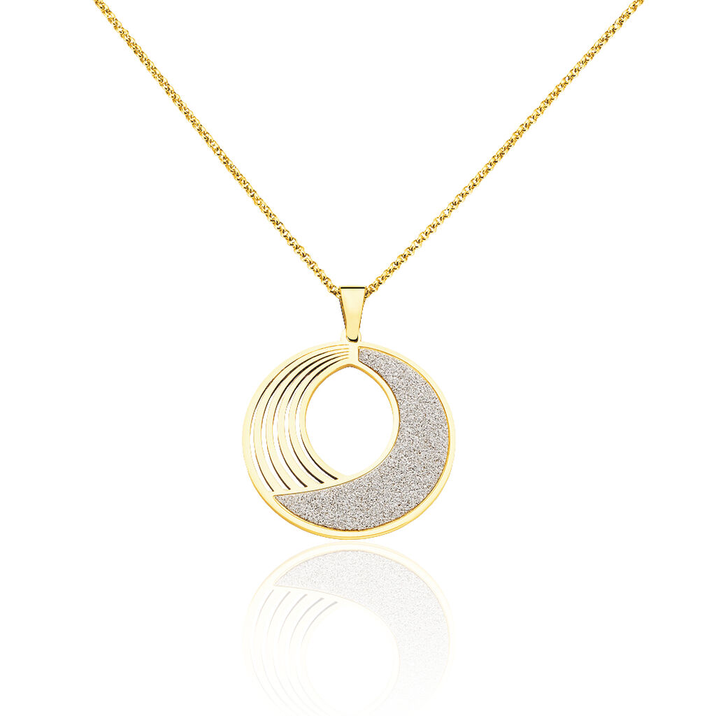 Damen Halskette Lang Edelstahl Vergoldet Glitzer Klisura, Collier ohne Stein