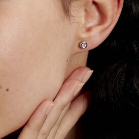 Damen Ohrstecker Weißgold 375 Zirkonia 3mm - Ohrstecker Damen | OROVIVO