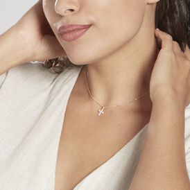 Kreuz Anhänger Gold 375 Zirkonia Zaira - Kreuzanhänger Familie | OROVIVO