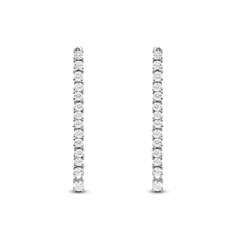 Orecchini Pendenti Tennis Silver Elegance Argento Rodiato Cubic Zirconia - Spannringe Damen | OROVIVO