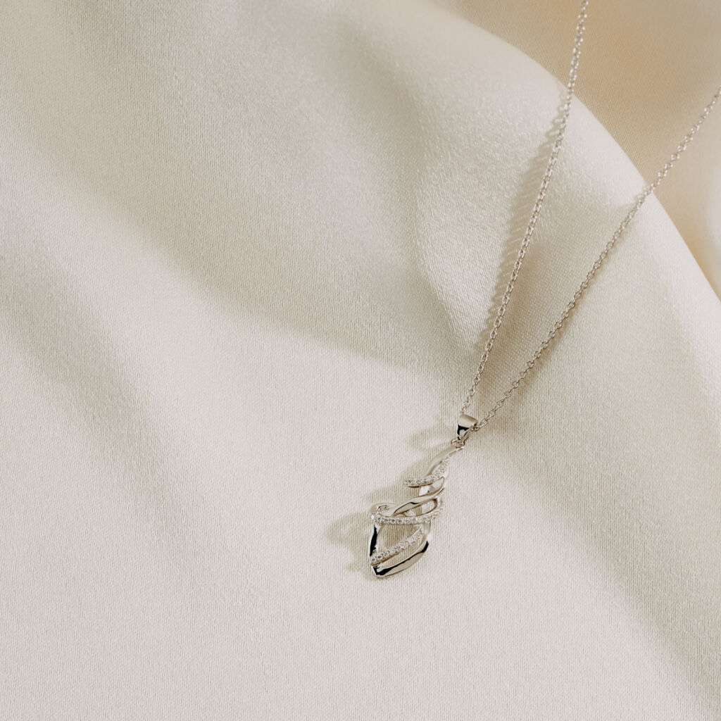 EMMA Damen Collier Silber 925 Zirkonia Weiß Spiralförmig - Halsketten Damen | OROVIVO