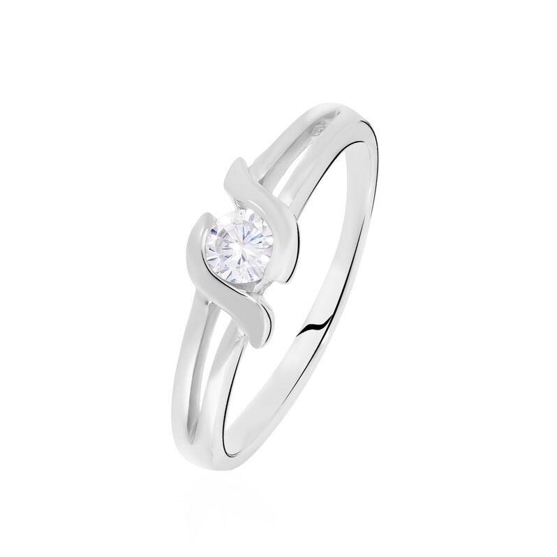 Spannring Silber 925 Zirkonia spiralförmig Lyse - Verlobungsringe Damen | OROVIVO