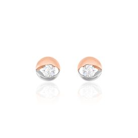 Damen Ohrstecker Gold 333 Bicolor Zirkonia  - Ohrstecker Damen | OROVIVO