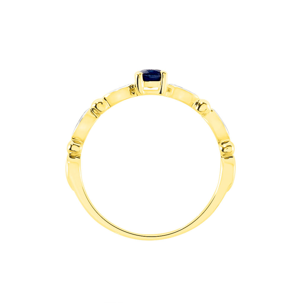 Damenring Gold 375 Bicolor Saphir Diamant - Ringe mit Edelsteinen Damen | OROVIVO