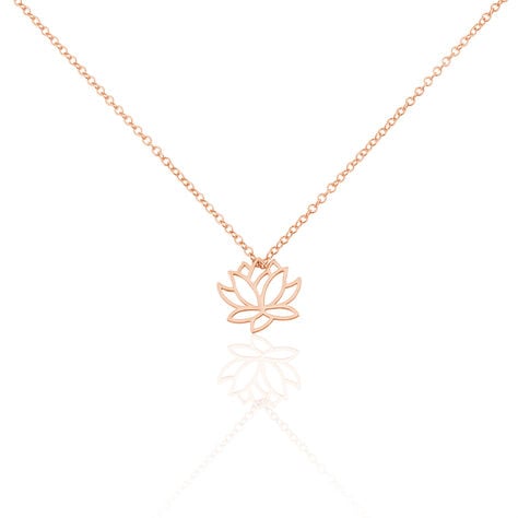 Damen Halskette Silber 925 Rosé Vergoldet Lotus - Halsketten  | OROVIVO