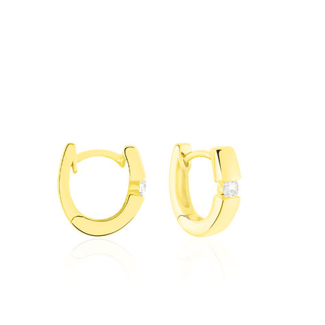 Damen Creolen Gold 375 Diamant 0,1ct - Creolen Damen | OROVIVO