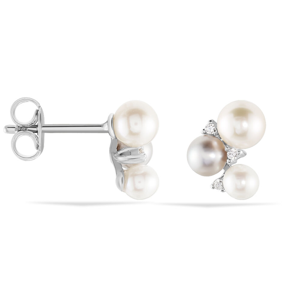 Damen Ohrstecker Silber 925 Zirkonia Zuchtperlen - Ohrstecker Damen | OROVIVO