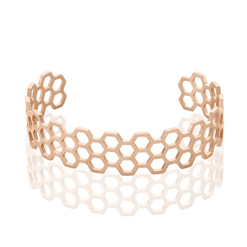 Bracelet Jonc Ouvert Acier Rose Buglose - Spannringe Damen | OROVIVO
