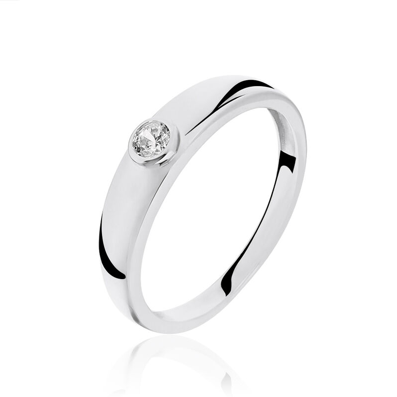Bague Solitaire Hasret Argent Blanc Oxyde De Zirconium - Spannringe Damen | OROVIVO