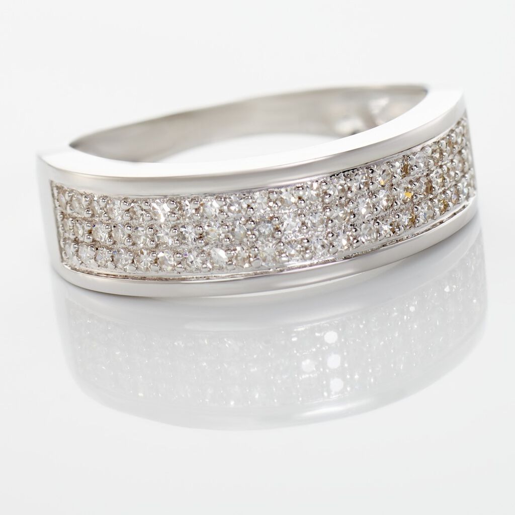 Bague Setti Or Blanc Diamant - Spannringe Damen | OROVIVO