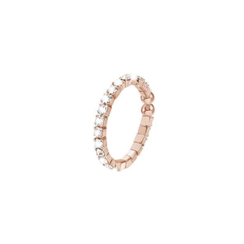 Anello in metallo rosato e cristalli - Spannringe Damen | OROVIVO
