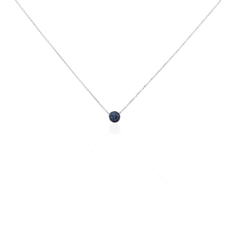 Damen Collier Weißgold 375 Saphir 0,15ct Ball Regina 1 - Halsketten Damen | OROVIVO