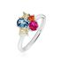 LAYLANI Damen Ring Silber Silber 925 Spinell Rot 0,13 ct Blume