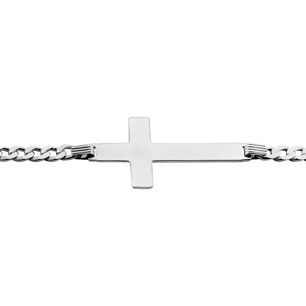 Herrenarmband Panzerkette Silber 925 Kreuz - Armbänder Herren | OROVIVO