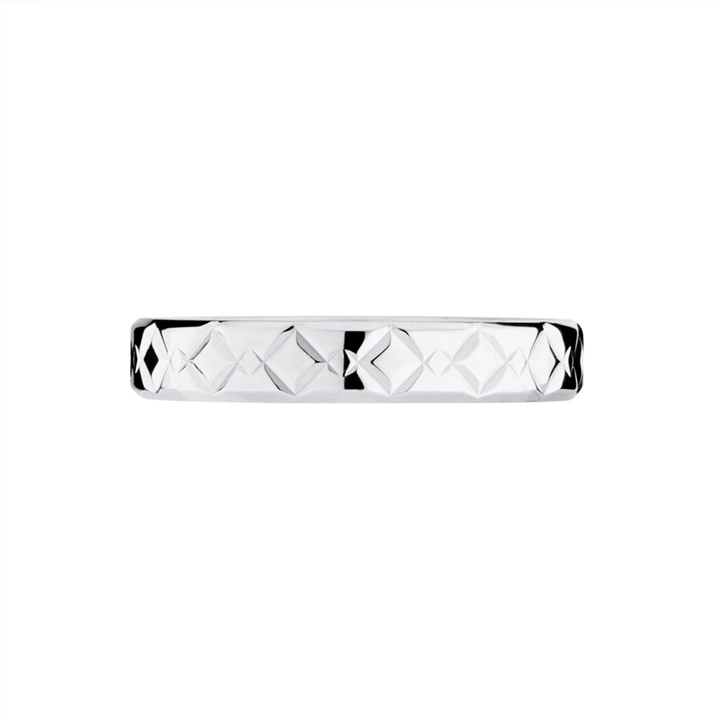 Alliance Fantaisie Ruban Plat Or Blanc - Spannringe Familie | OROVIVO