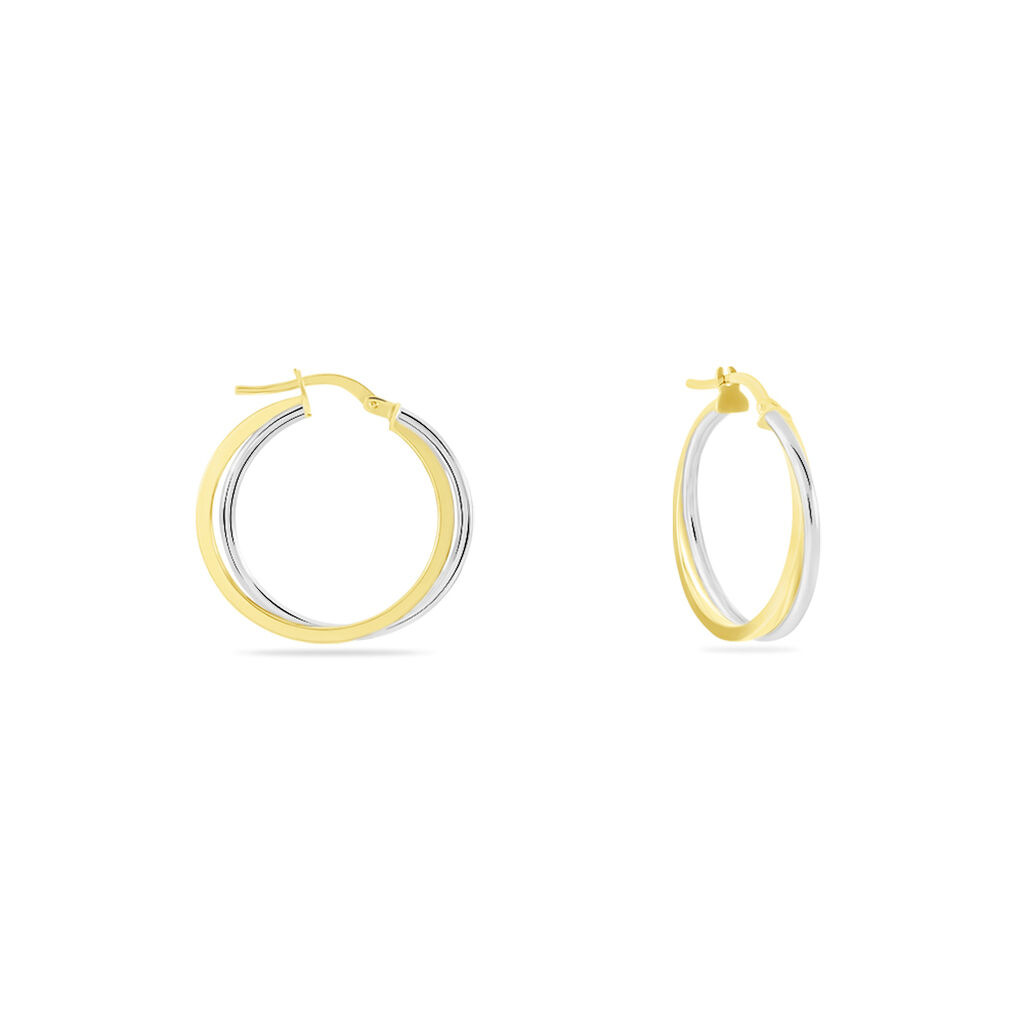 ALDONA Damen Creolen Gold Bicolor 375 (9 Karat) B 1,5 mm