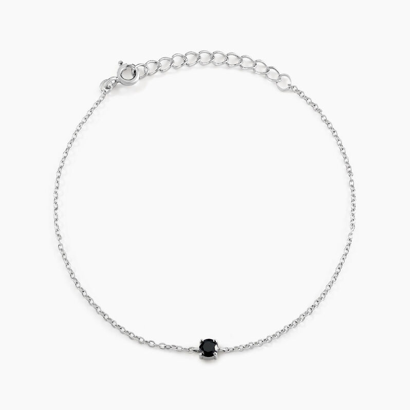 Bracelet Lylwenn Argent Weiss Oxyde De Zirconium Noir - Spannringe Damen | OROVIVO