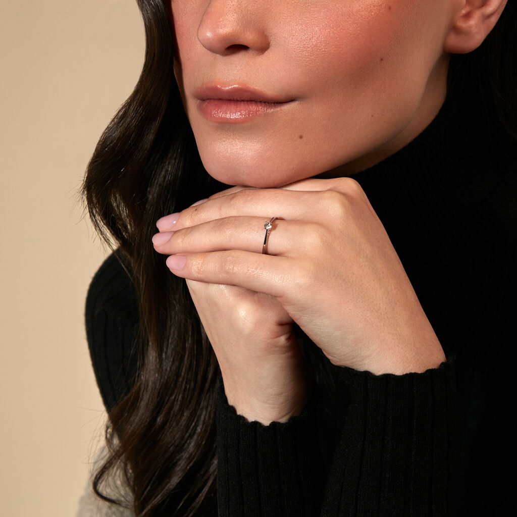 VICTORIA Damen Ring Wei&szlig;gold 585 (14 Karat) Diamant Wei&szlig; 0,16 ct