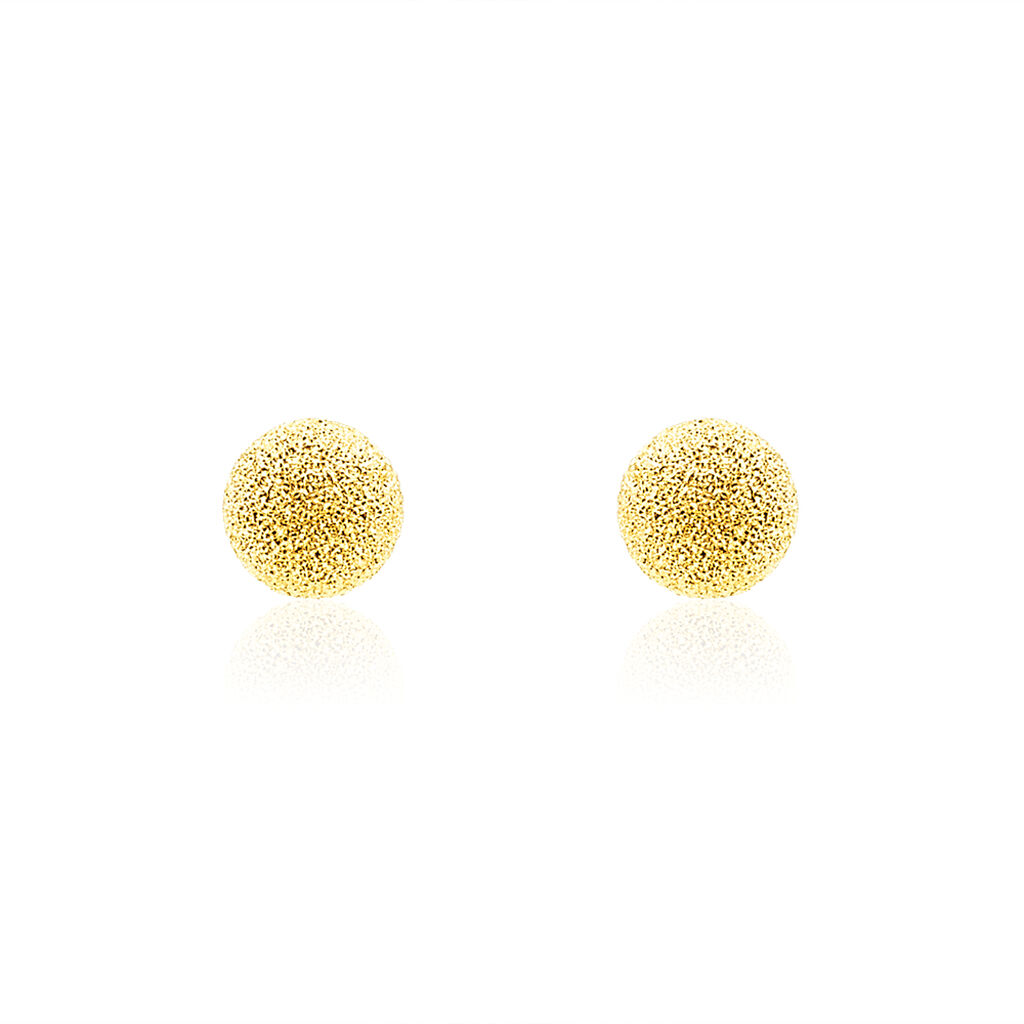 Damen Ohrstecker Gold 375 Kugel Satiniert 5mm - Ohrstecker Damen | OROVIVO
