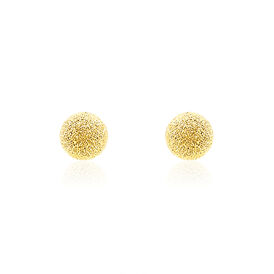 Damen Ohrstecker Gold 375 Kugel Satiniert 5mm - Ohrstecker Damen | OROVIVO