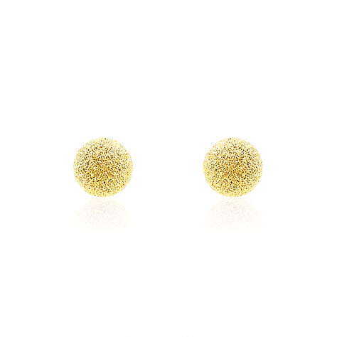 Damen Ohrstecker Gold 375 Kugel Satiniert 5mm - Ohrstecker Damen | OROVIVO