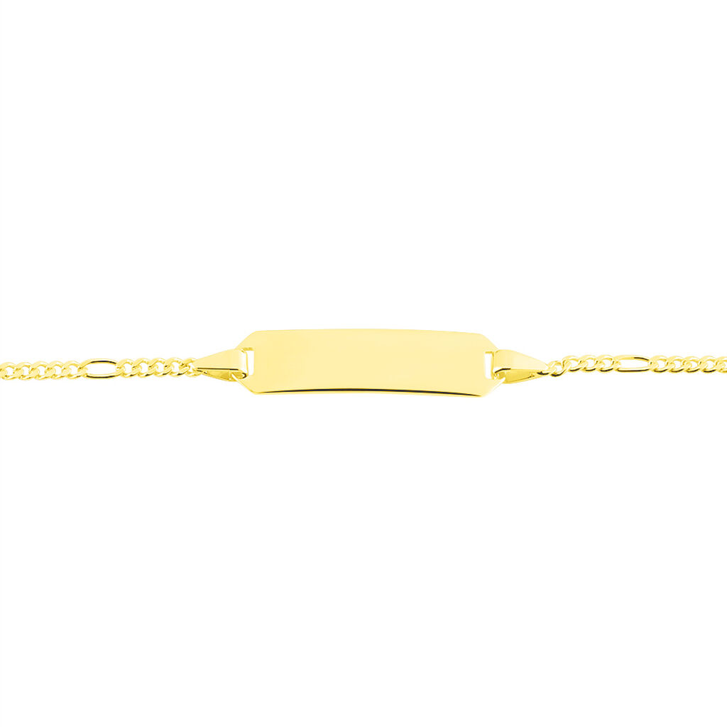 Kinder Id Armband Figarokette Gold 375 Gravierbar - Personalisiertes Armband Kinder | OROVIVO