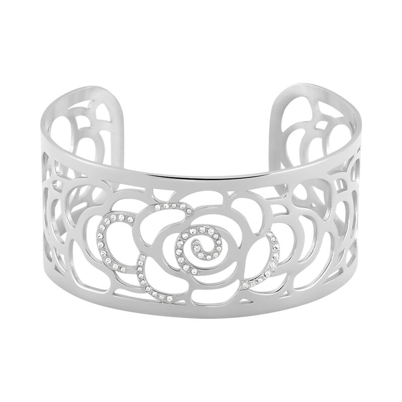 Jonc Acier Meyline Fleurs Pavage - Spannringe Damen | OROVIVO