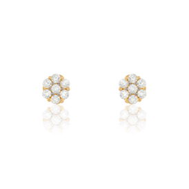 Damen Ohrstecker Gold 375 Zirkonia Blume - Ohrstecker Damen | OROVIVO