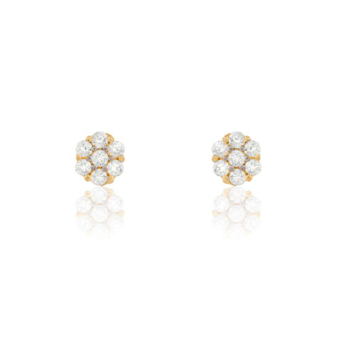 Damen Ohrstecker Gold 375 Zirkonia Blume - Ohrstecker Damen | OROVIVO