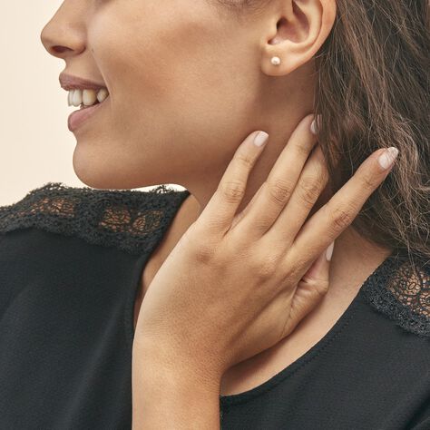 Damen Ohrstecker Gold 375 Kugel Satiniert 5mm - Ohrstecker Damen | OROVIVO