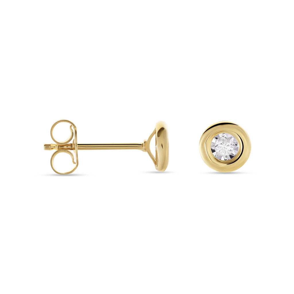Damen Ohrstecker Gold 375 Diamant 0,05ct Perpignan 5,00mm  - Ohrstecker Damen | OROVIVO