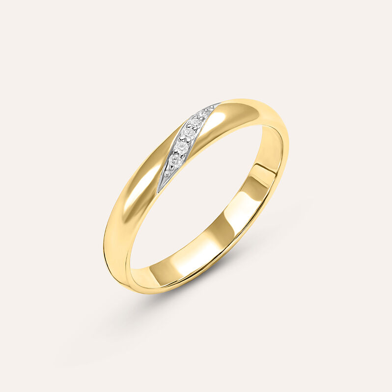 Fede Comoda 3 mm Oro Giallo Diamante - Spannringe Damen | OROVIVO