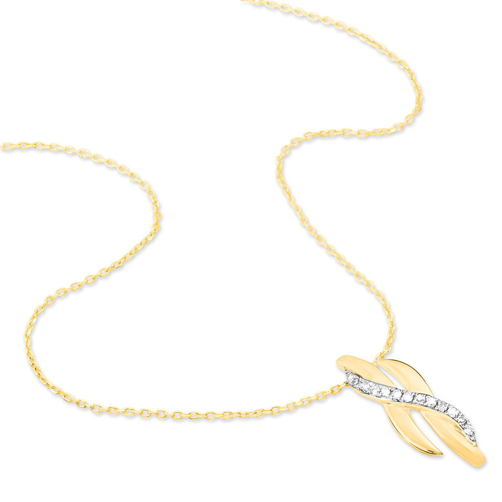 Collier Ester Or Jaune Et Diamants - Spannringe Damen | OROVIVO
