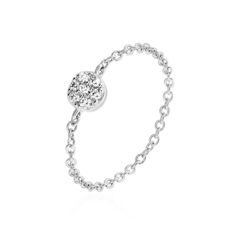 Bague Lesiane Argent Blanc Oxyde De Zirconium - Spannringe Damen | OROVIVO