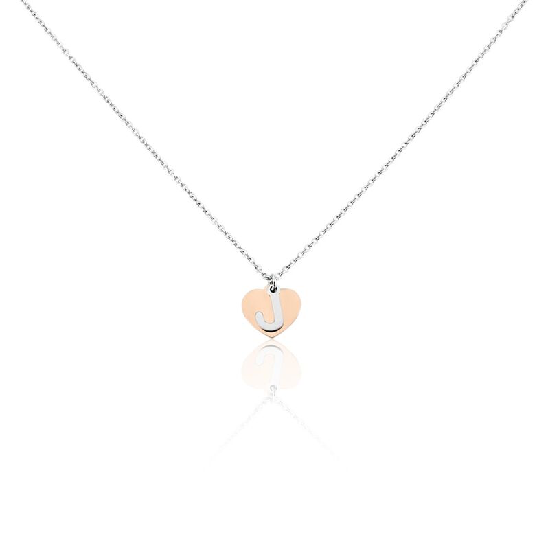 Damen Halskette Silber 925 Bicolor Buchstabe J - Halsketten Damen | OROVIVO