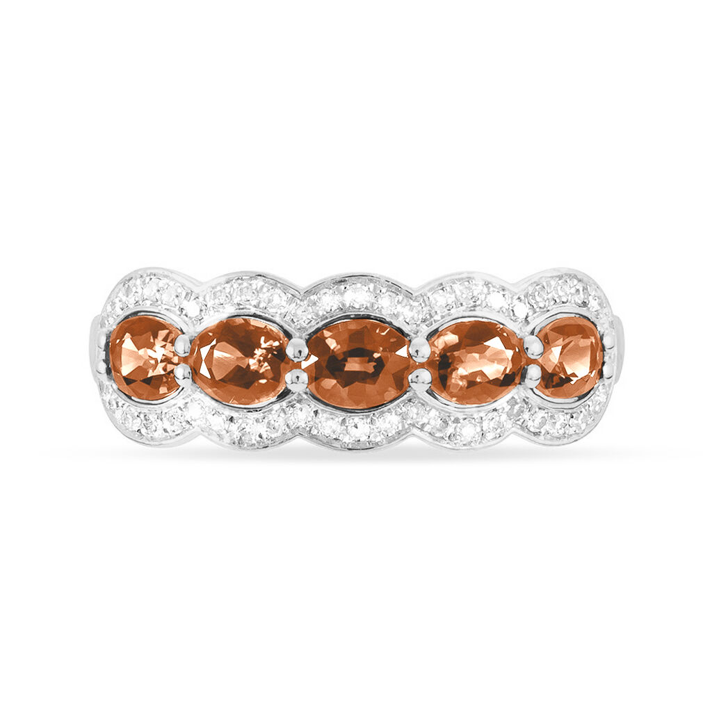 Bague Margaux Or Blanc Tourmaline Et Diamant - Spannringe Damen | OROVIVO