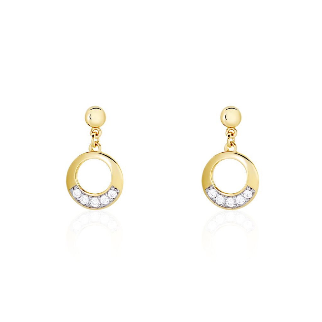 Damen Ohrstecker Lang Messing Gold 750 plattiert   - Ohrringe mit Stein Damen | OROVIVO