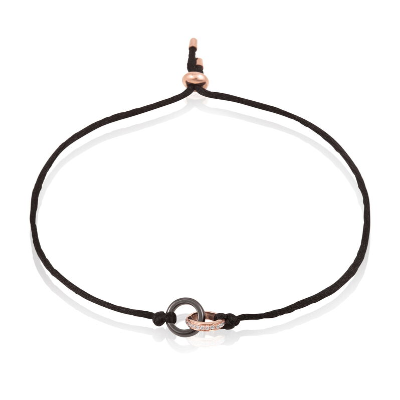 Bracelet Shaymae Or Rose Céramique Et Oxyde De Zirconium - Spannringe Damen | OROVIVO