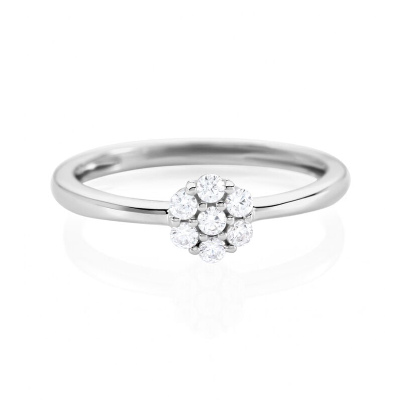 JAMILA Damen Ring Silber 925 Zirkonia Wei&szlig; - Ringe mit Stein Damen | OROVIVO