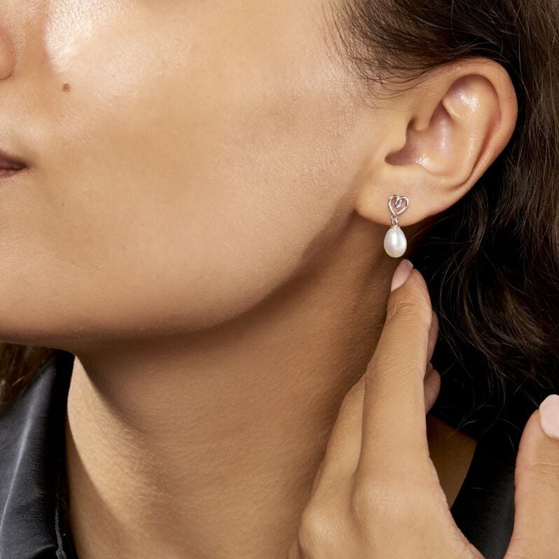 Boucles D'oreilles Argent Perle Culture - Spannringe Damen | OROVIVO
